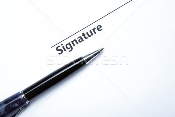 Pióro podpis biały pracy dłoni Zdjęcia stock © mizar_21984