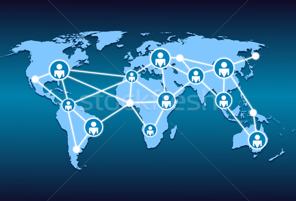 Stock foto: Weltkarte · World · Wide · Web · Netzwerk · Verbindung · Business · Karte