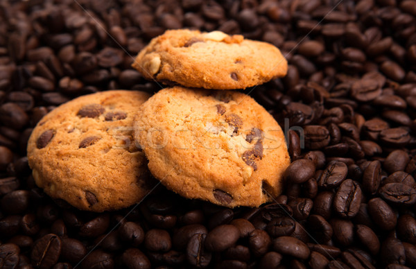cookies on the coffee beans Stock photo © mizar_21984