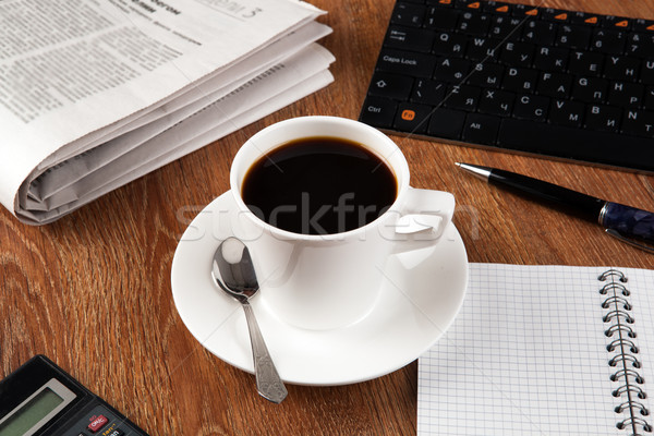 Foto d'archivio: Business · ancora · vita · Cup · caffè · nero · desktop · ufficio