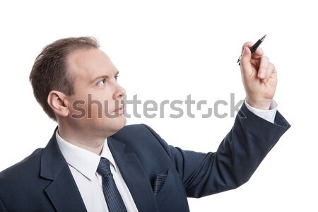 Portrait of businessman writes Stock photo © mizar_21984