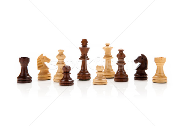 chess pieces on a white Stock photo © mizar_21984