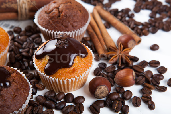 chocolate cake with coffee beans Stock photo © mizar_21984