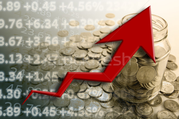 Bancă monede cifre diagramă afaceri Imagine de stoc © mizar_21984