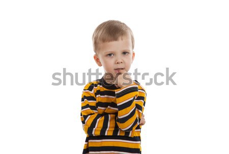 little boy standing in a striped T-shirt Stock photo © mizar_21984
