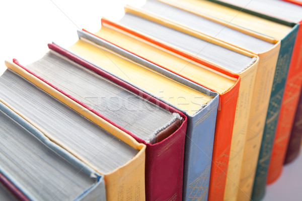 Libri primo piano colorato bianco desk Foto d'archivio © mizar_21984