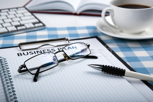 Stock photo: Business still life with business plan