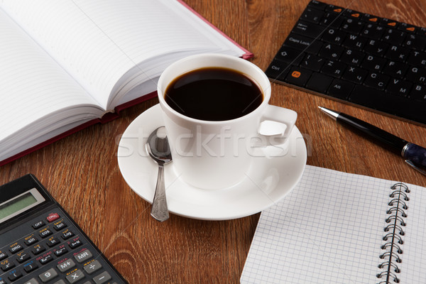 business still life with cup of black coffee Stock photo © mizar_21984