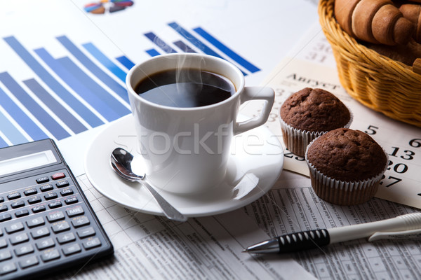 business still life and cup of coffee Stock photo © mizar_21984