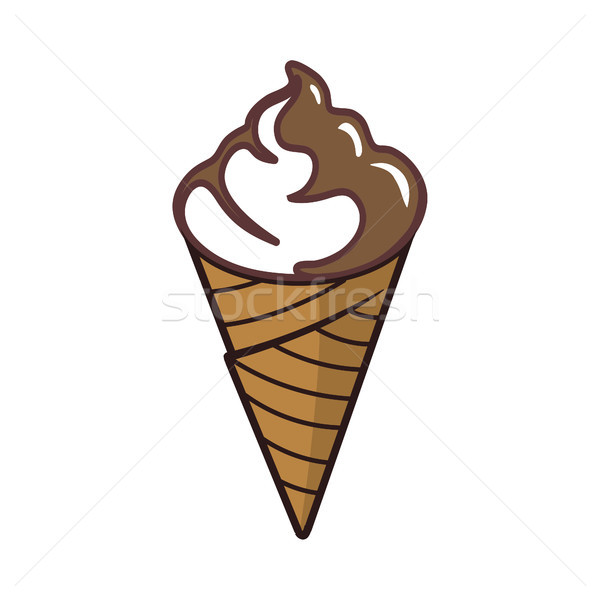 chocolate ice cream in a cone isolated Stock photo © mizar_21984