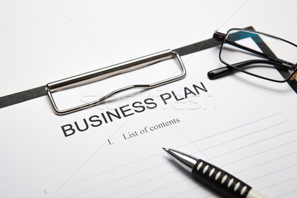 Stock photo: Business still life with business plan