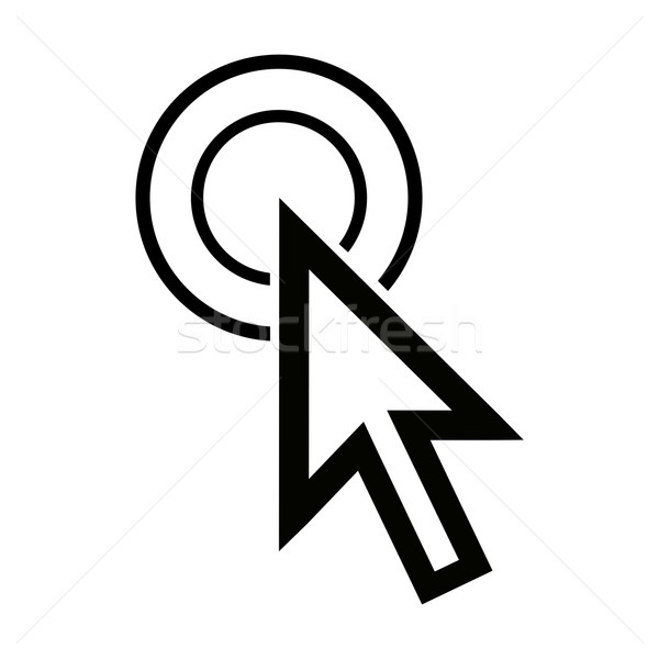 Large Cursor Hand Icon On White Background Vector Illustration
