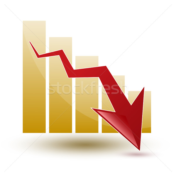 chart and arrow on a white background in regress Stock photo © mizar_21984