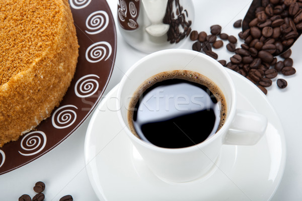 Still life of cup of coffee and pastry Stock photo © mizar_21984