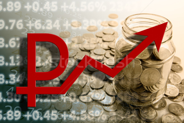 Stock foto: Bank · Münzen · Symbol · Ziffern · Geld · Finanzierung