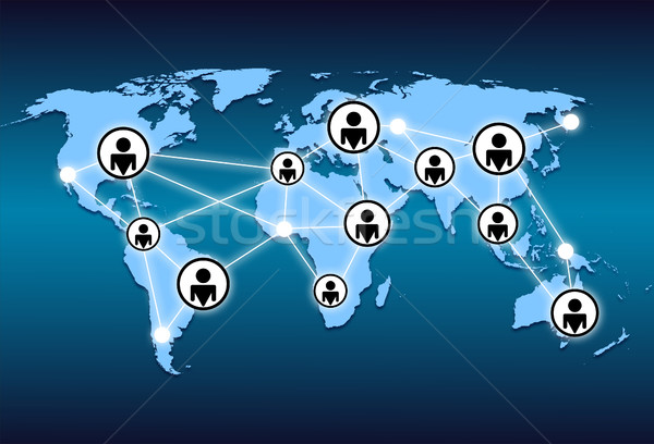 Stock fotó: Világtérkép · világháló · hálózat · kapcsolat · üzlet · térkép