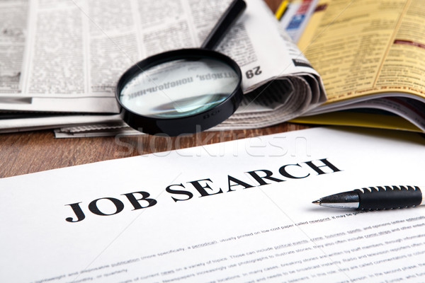 Stock photo: document with the title of job search