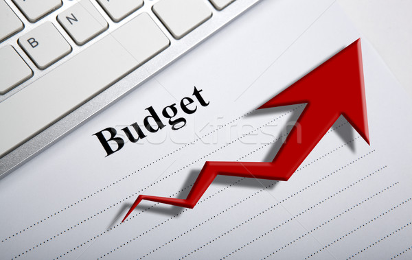 Irat cím költségvetés diagram billentyűzet közelkép Stock fotó © mizar_21984