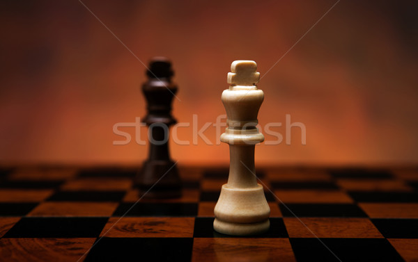 échecs jeu pièces table bois [[stock_photo]] © mizar_21984