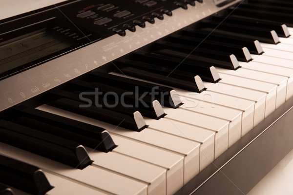 клавиши пианино черно белые ключами фортепиано музыку Сток-фото © mizar_21984