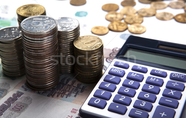 stacks of Russian rubles with calculator Stock photo © mizar_21984