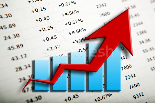 chart and arrow on a number background in progress Stock photo © mizar_21984