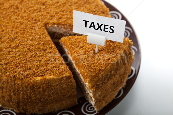 Metafora fizetés adózás űrlap torta üzlet Stock fotó © mizar_21984
