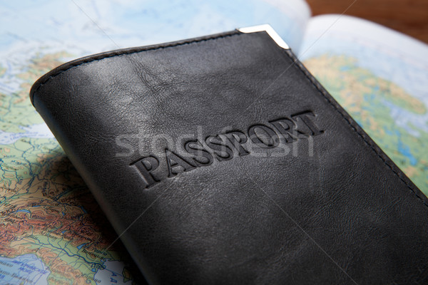 passport in the bag on a map  Stock photo © mizar_21984