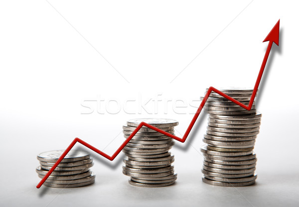 stacks of coins with diagram Stock photo © mizar_21984