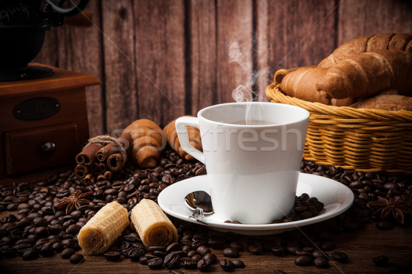 Caffè ancora vita Cup legno tavola agricoltura Foto d'archivio © mizar_21984