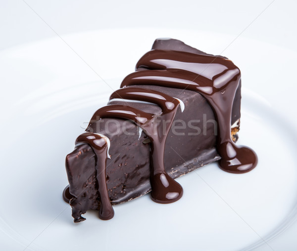chocolate cake on a plate close up Stock photo © mizar_21984