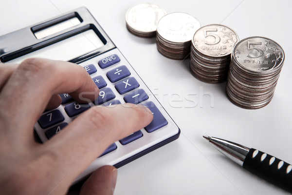 Stock photo: calculation of budget calculator