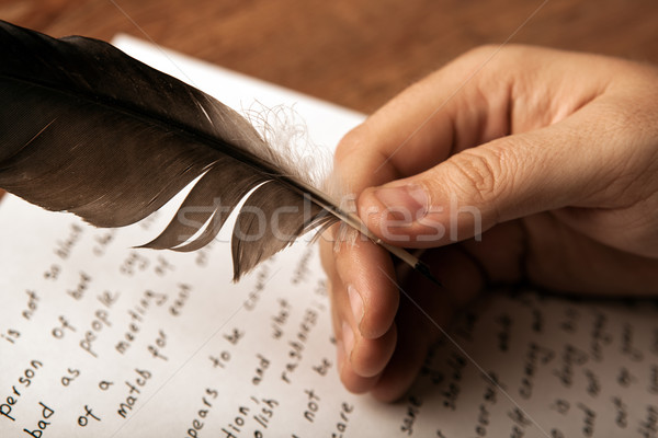 writer writes a fountain pen on paper work Stock photo © mizar_21984