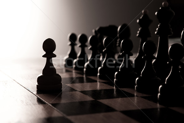 big black chess pieces set Stock photo © mizar_21984