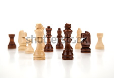 chess pieces on a white Stock photo © mizar_21984