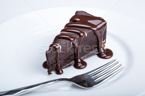 chocolate cake on a plate close up Stock photo © mizar_21984