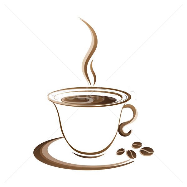 горячей чашку кофе вектора белый кофе фон Сток-фото © mizar_21984