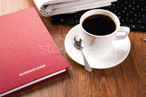cup of coffee and the newspaper Stock photo © mizar_21984
