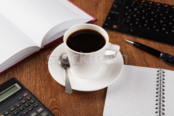 business still life with cup of black coffee Stock photo © mizar_21984