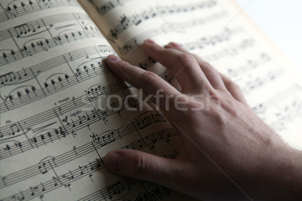 Açmak büyük müzik kitap insan eli Stok fotoğraf © mizar_21984