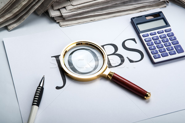 Stock photo: job search still life with title jobs