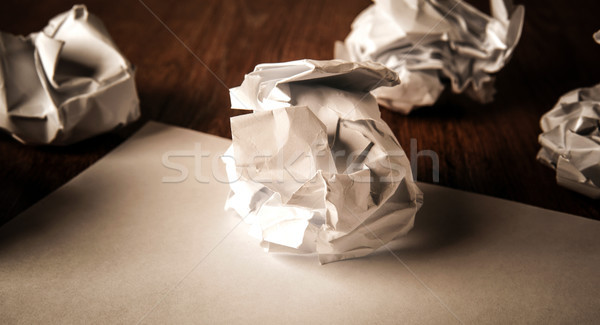 still life of paper and a crumpled paper on a table Stock photo © mizar_21984