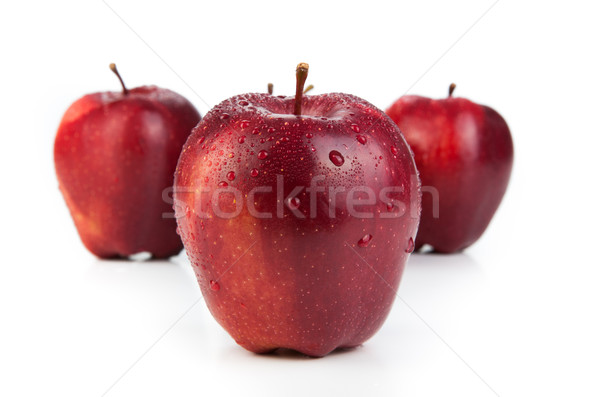 Gesztenyebarna almák közelkép fehér gyümölcs desszert Stock fotó © mizar_21984