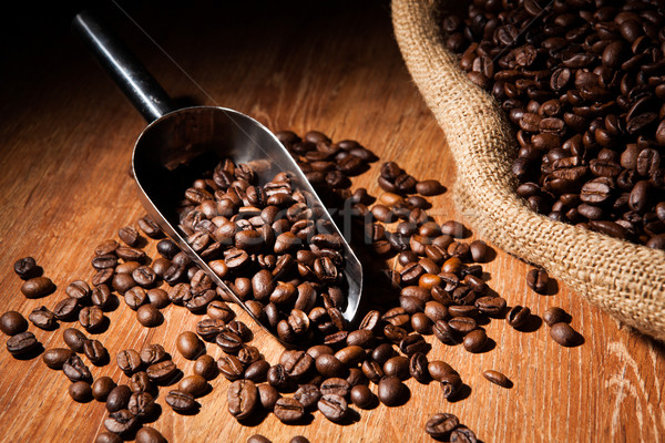roasted coffee beans with scoop  Stock photo © mizar_21984