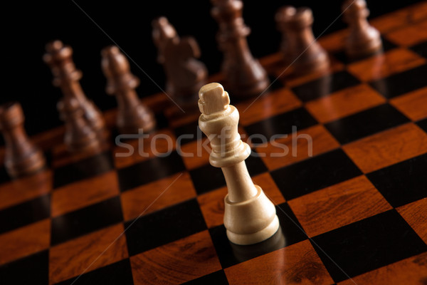 Stock fotó: Sakk · játék · király · központ · sakkfigurák · idő