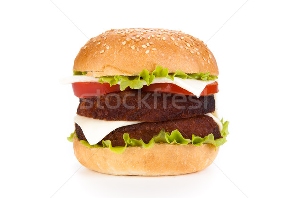 big hamburger on a white background Stock photo © mizar_21984