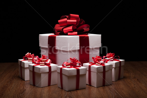 one large white gift box with small gift boxes Stock photo © mizar_21984
