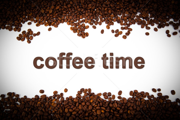 Pörkölt kávé cím fehér háttér idő Stock fotó © mizar_21984
