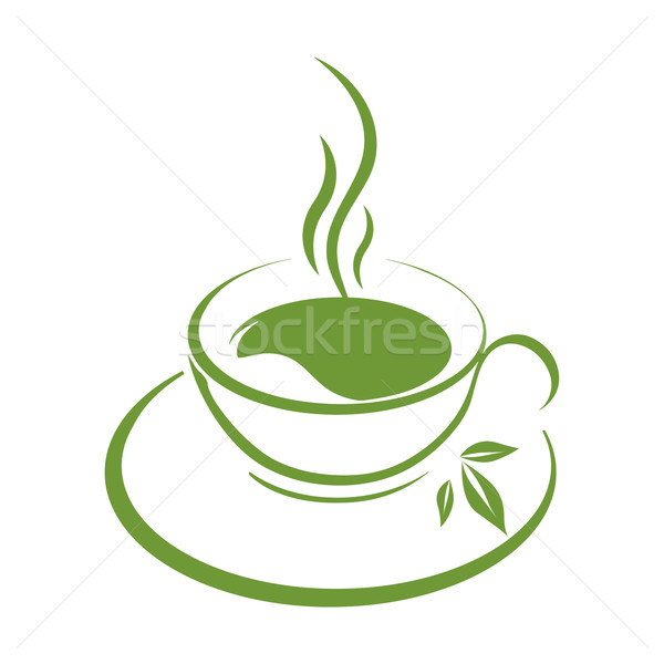 Stock photo: Tea cup icon green