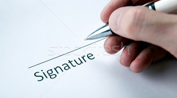 Una document loc semnătură mână om Imagine de stoc © mizar_21984